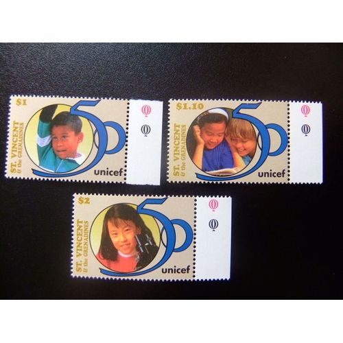 St.Vincent Saint Vincent 1996 Cincuentenario De Unicef Yvert & Tellier Nº 2824 / 2826 ** Mnh