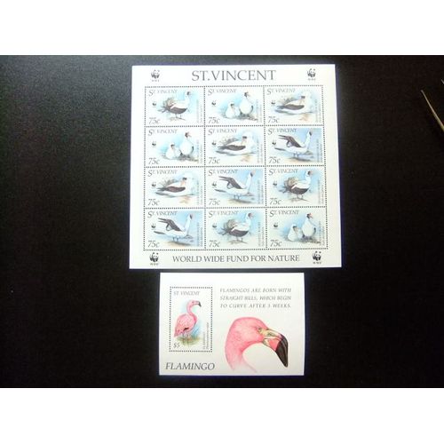 Saint Vincent 1995 Fauna Faune Pajaros Oiseaux Yvert & Tellier Nº 2414 / 2417 + Bloc 288 ** Mnh