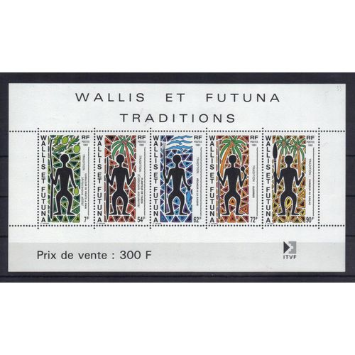 Wallis Et Futuna 1991 : Traditions - Bloc-Feuillet Neuf ** De 5 Timbres À 285 F. 