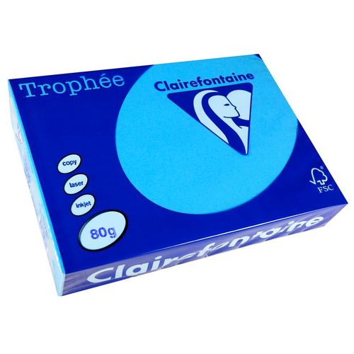 Clairefontaine Lot de 10 Ramettes 500 Feuilles Papier 80g A4 210x297 mm Certifié FSC  Bleu royal