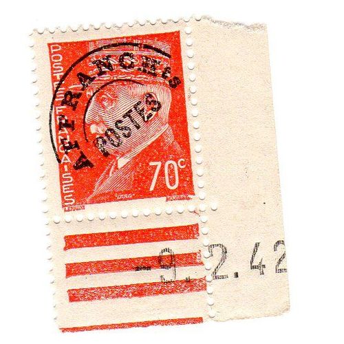 Timbre Type Pétain Préoblitéré 70c 