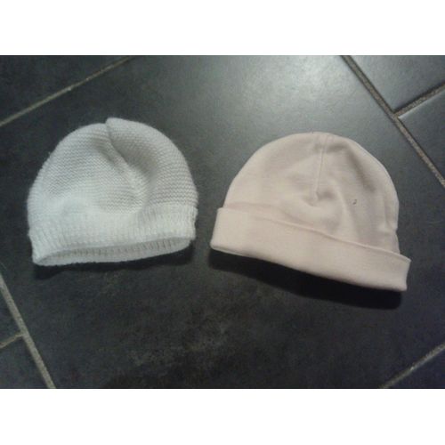 Lot De 2 Bonnets Naissance