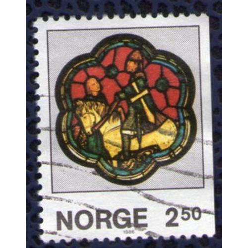 Norvège 1986 Oblitéré Used Stamp Vitrail Guerrier À Cheval