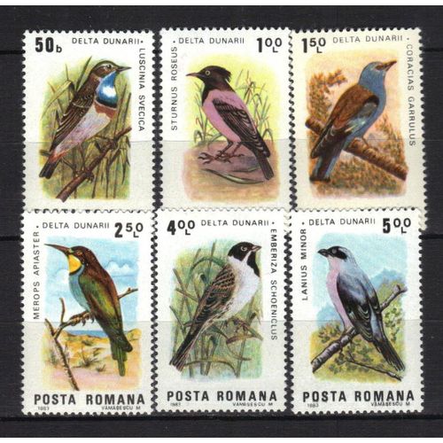 Roumanie 1983 : Oiseaux  Du Delta Du Danube - Série Entière De 6 Timbres Neufs **