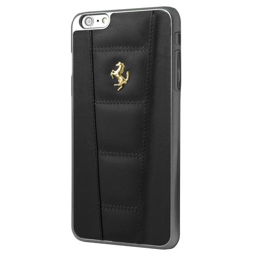 Coque Arrière Ferrari Cuir Noir Pour Apple Iphone 6 Plus