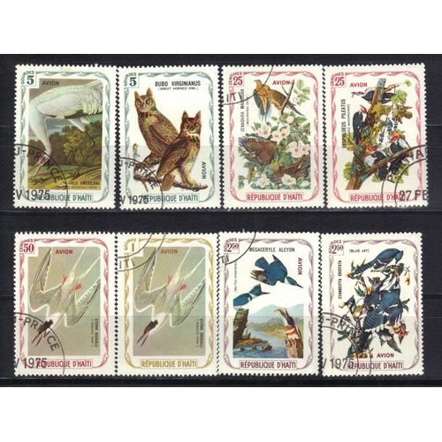 Haiti 1975 Poste Aerienne : Oiseaux Divers : Série De 11 Grands Timbres Oblitérés Cote 25 ¿
