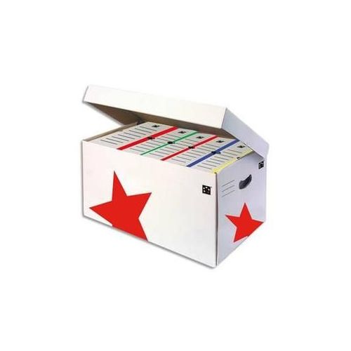 5 Etoiles Lot De 10 Conteneurs Ouverture Sur Le Dessus, Couvercle Attenant, Kraft Blanc, Montage Automatique