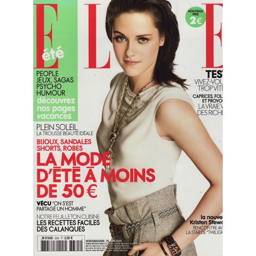 Elle / 25-06-2010 N°3365 : Kristen Stewart (6p) - Marc André Grondin (2p) - Emily Didonato (10p)