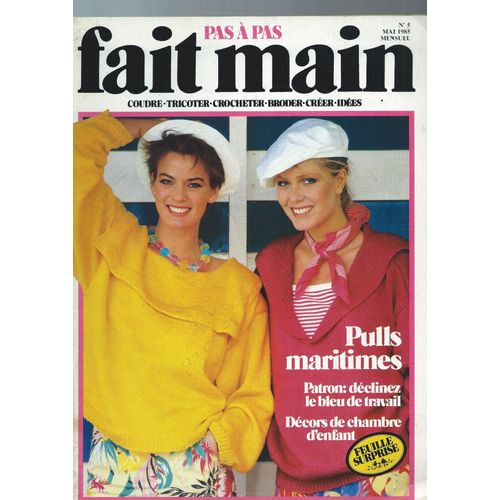 Pas À Pas Fait Main N°5  - Pull Martimes -Décors Chambre D'enfant - Mode Le Bleu De Travail