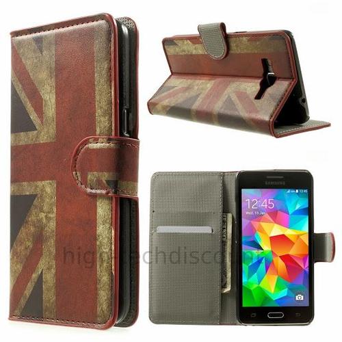 Housse Etui Coque Portefeuille Pu Cuir Pour Samsung G530h Galaxy Grand Prime + Film Ecran - Uk