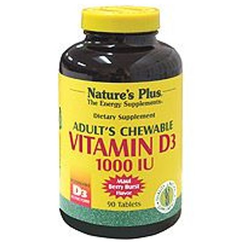 Nature's Plus - Adult's Macher Vitamine D3 Maui Berry Burst 1000 Iu - 90 Comprimés 
