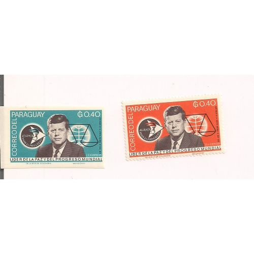 Paraguay- 2 Timbres Neufs Kennedy- Alliance Pour Le Progrès