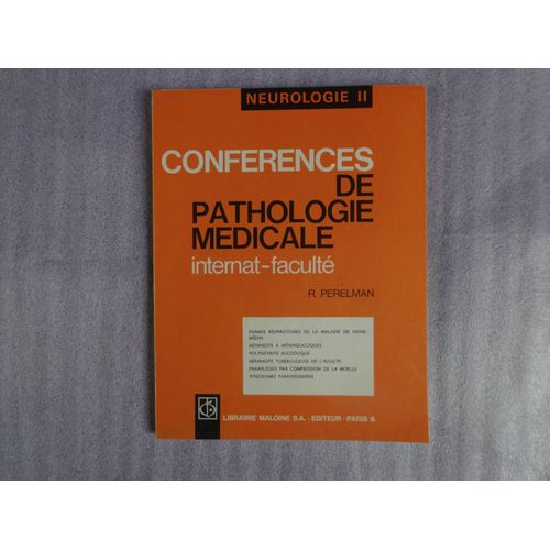 Conférences De Pathologie Médicale Neurologie Ii