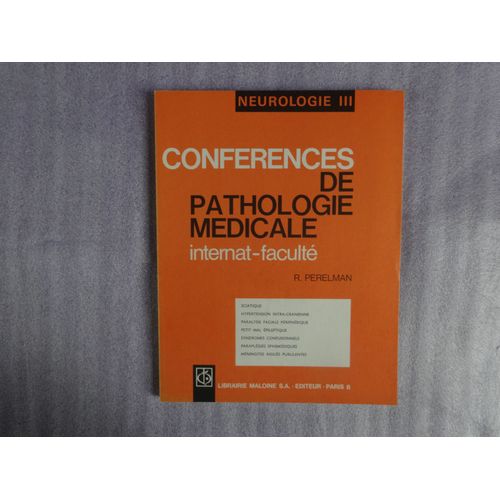 Conférences De Pathologie Médicale Neurologie Iii