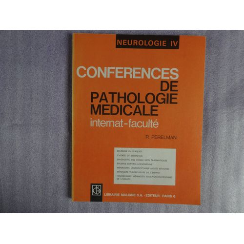 Conférences De Pathologie Médicale Neurologie Iv