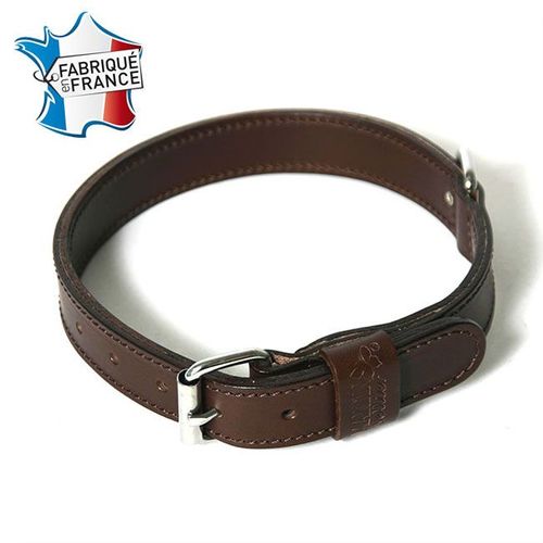 Collier En Cuir Marron Double Épaisseur Martin Sellier 55 Cm