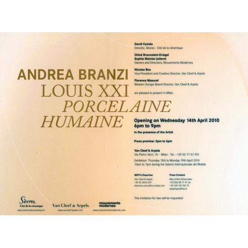 Carton De L'exposition De Andrea Branzi "Louis Xxi Porcelaine Humaine" Le 14 Avril 2010 Chez Van Cleef & Arpels, Milano