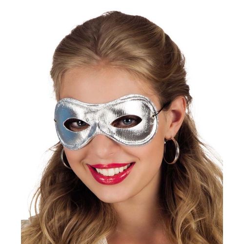 Masque Loup Métallisé Argent