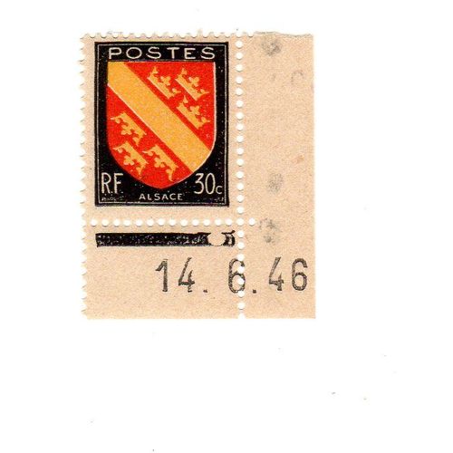 Timbre Blason Alsace 30c Daté