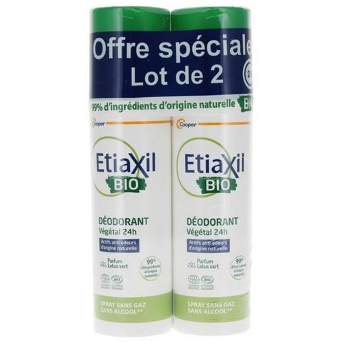 Etiaxil Déodorant Végétal 24h Lotus Vert Bio Lot 2 X 100 Ml 