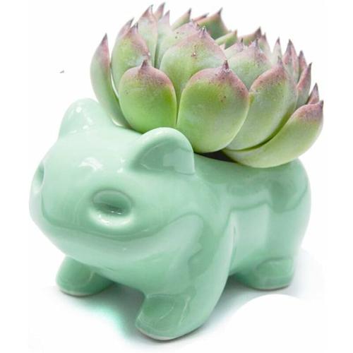 Diy Flowerpot Mignon Céramique Art Pots Accueil Décoratif En Céramique Art Vase Vert-