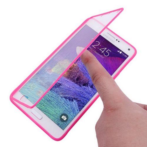 Galaxy Note 4:Coque Housse Silicone Gel Tpu Magenta Avant Transparent Tactile