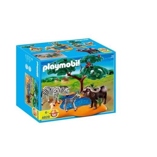 Playmobil Wild Life 4828 - Buffle Africain Avec Zèbres