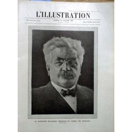 Illustration (L') N° 4013 Du 31/01/1920 - Alexandre Millerand President Du Conseil Des Ministres / Dessin De Guth