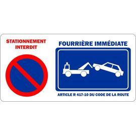 Autocollant sticker portail garage stationnement interdit fourriere panneau 