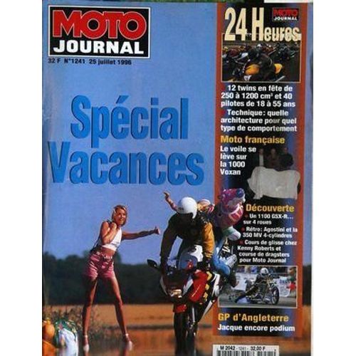 Moto Journal N° 1241 Du 25/07/1996 - Special Vacances  24 Heures. 12 Twins En Fete De 250 A 1200 Cm3 Et 40 Pilotes De 18 A 55 Ans. Technique : Quelle Architecture Pour Quel Type De Comportement. Moto Francaise : Le Voile Se Leve Sur La 1000 Voxan....