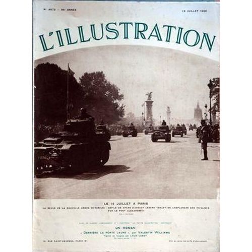 Illustration (L') N° 4872 Du 18/07/1936 - Le 14 Juillet A Paris - La Revue De La Nouvelle Armee Motorisee - Defile De Chars D Assaut Legers Venant De L Esplanade Des Invalides Par Le Pont Alexandre Iii - Phot J Clair-Guyot Roman - Derriere La Port...