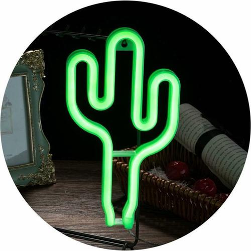 Led Verte Cactus Neon Light Batterie Ou Néon Led Powered Usb Se Connecter Décorations Murales Night Lights Pour Les Enfants Cadeaux Pour Enfants Accueil Décoration Party Supplies Intérieur-