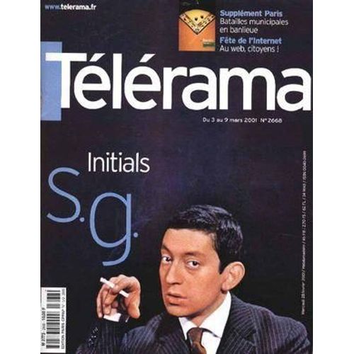 Telerama N° 2668 Du 03/03/2001 - Serge Gainsbourg.