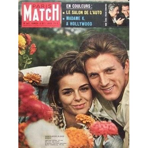 Paris Match N° 547 Du 03/10/1959 - Le Salon De L'auto Madame K A Hollywood Jean Noel Grinda Jean-Noâ L Grinda Et Sylvia Casabianca Salon De L'auto Affaire Jaccoud De Gaulle Dans Le Nord Bordelais Dc 7 Tragique Kroutchev En Amerique Bahamontes Mail...
