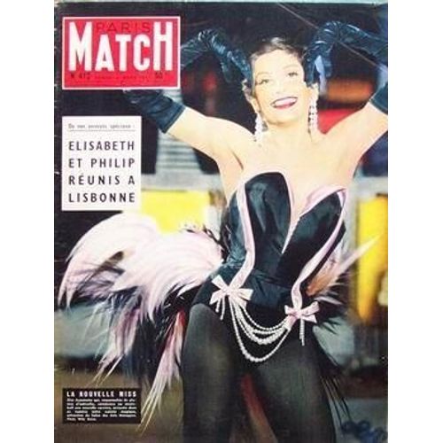Paris Match N° 412 Du 01/03/1957 - Elizabeth Et Philipp Reunis A Lisbonne La Nouvelle Miss - Zizi Jeanmaire Tv Amå¿Ricaine - Monsieur Je Sais Tout Elizabeth Et Philip Retrouvailles De Lisbonne Roland Petit Et Zizi Jeanmaire Vous Prå¿Sentent La Cui...