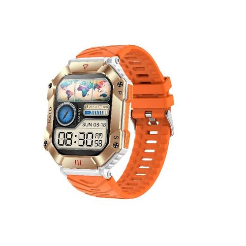 Rainbuvvy Kr80 Montre Intelligente 2.0 Pouces Etanche Montre De Sport Bluetooth Appel Surveillance Frequence Cardiaque Surveillance Du Sommeil Sante Tracker Step 650mah Orange