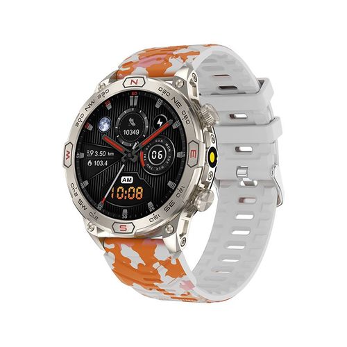 Rainbuvvy Kc86 Smartwatch 1,43 Pouces Montre De Sport Bluetooth Appel Surveillance Frequence Cardiaque Surveillance Du Sommeil Sante Tracker Step 450mah Orange Camouflage