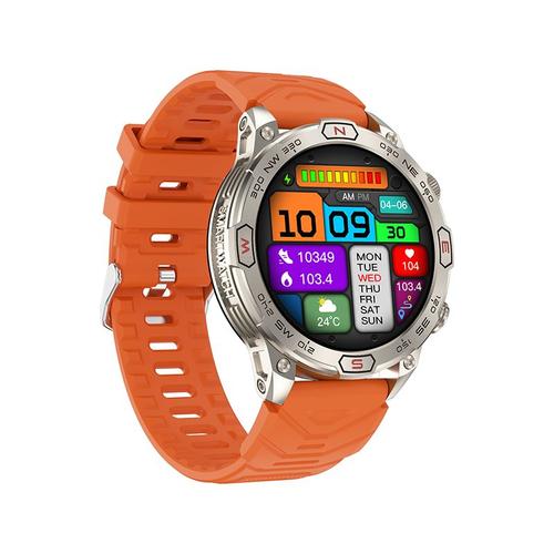 Rainbuvvy Kc86 Smartwatch 1,43 Pouces Montre De Sport Bluetooth Appel Surveillance Frequence Cardiaque Surveillance Du Sommeil Sante Tracker Step 450mah Orange