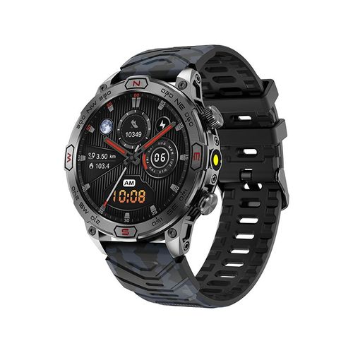 Rainbuvvy Kc86 Smartwatch 1,43 Pouces Montre De Sport Bluetooth Appel Surveillance Frequence Cardiaque Surveillance Du Sommeil Sante Tracker Step 450mah Camouflage Noir