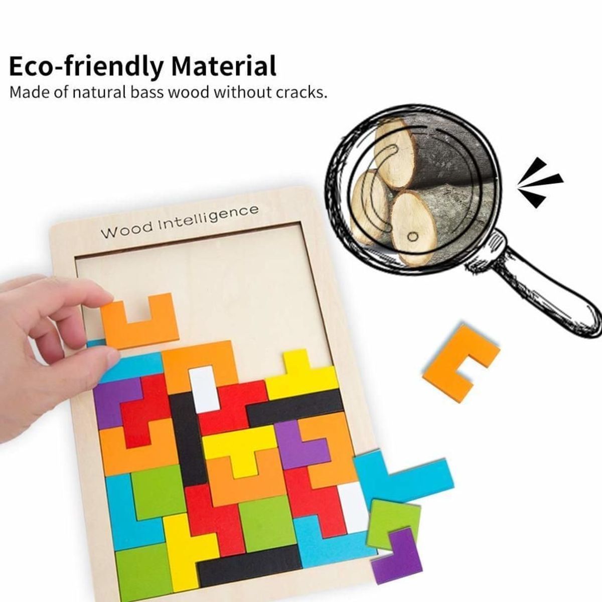 Tetris Tangram Puzzles En Bois Jouets D'apprentissage Didact... - 3