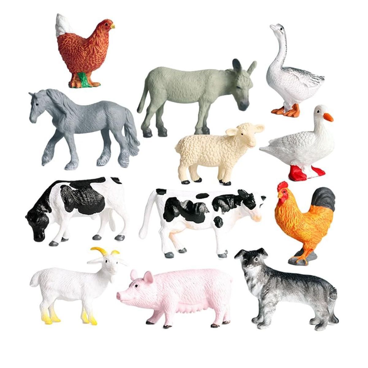 Ensemble De Figurines D'animaux De La Ferme, 12 Pices, Coch... - 2