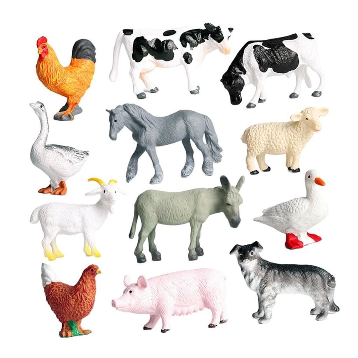 Ensemble De Figurines D'animaux De La Ferme, 12 Pices, Coch... - 5