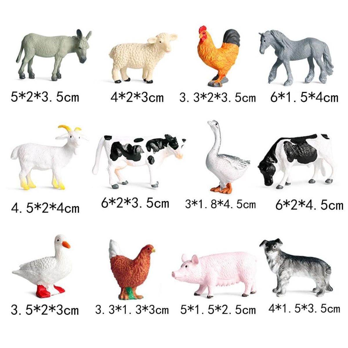 Ensemble De Figurines D'animaux De La Ferme, 12 Pices, Coch... - 6