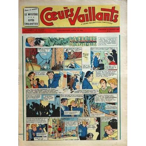 Coeurs Vaillants N° 8 Du 19/02/1956 - Belles  Histoires De Vaillance Alex, Tambour Et La Flute Magique Le Mystere Des Cits Englouties