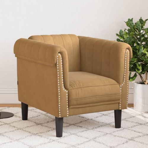 Vidaxl Fauteuil Marron Similicuir Daim