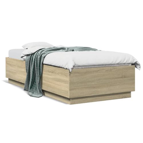 Vidaxl Cadre De Lit Avec Lumières Led Chêne Sonoma 100x200 Cm