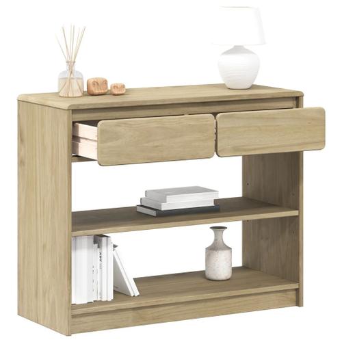 Vidaxl Table Console Sauda Chêne 89,5x36,5x73 Cm Bois De Pin Massif