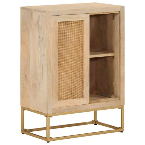 Vidaxl Buffet Noir 55x30x76 Cm Bois Massif De Manguier Et Fer