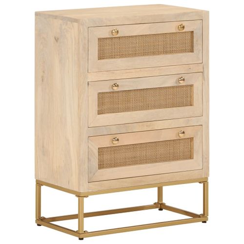 Vidaxl Commode 55x30x76 Cm Bois Massif De Manguier Et Fer