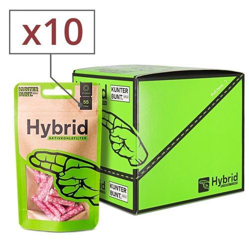 10 sachets de 55 filtres hybrid magenta au charbon actif